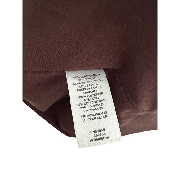 HINGE Women's Brown Leather Zip Jacket Size Medium - Picture 7 of 7